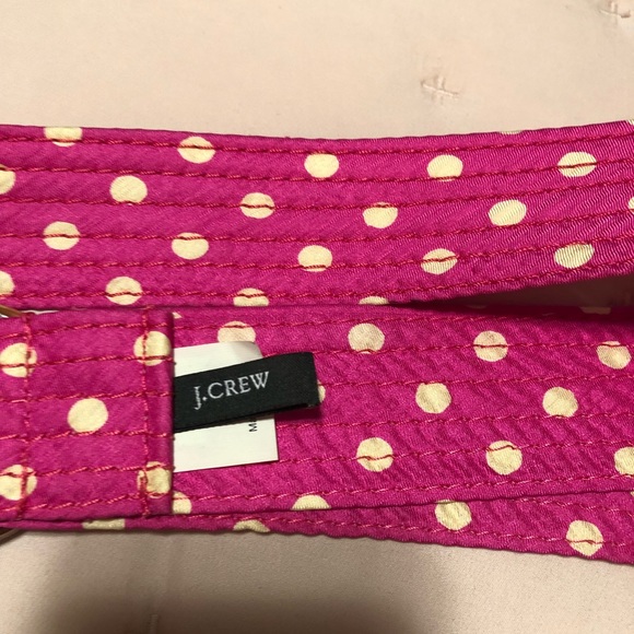 J. Crew Hot Pink Polka Dot Silk Belt S/M - Picture 6 of 6